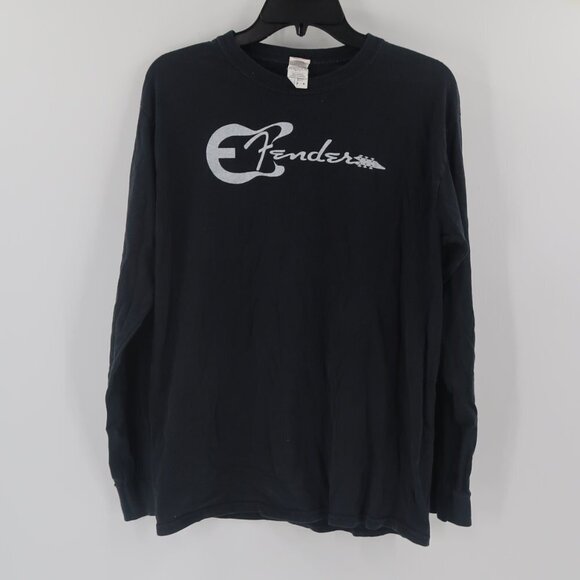 Fender Gildan Men's Black Long Sleeve T-Shirt Size Medium - Picture 1 of 6